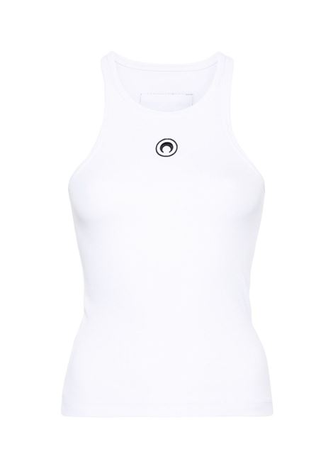 tank top moon logo ribbed donna bianco MARINE SERRE | WTT014ACJER0011WH10